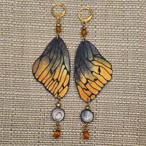Watercolor Butterfly Wing Earrings